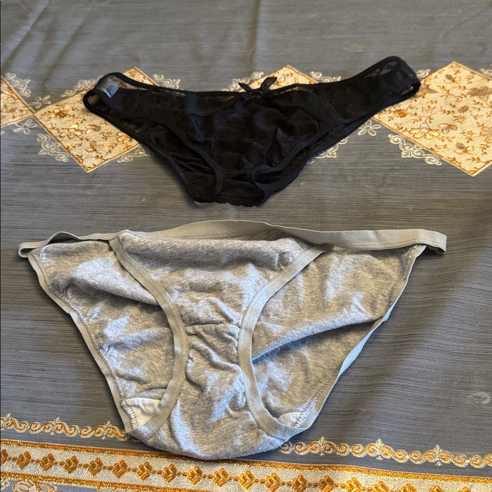 Soft fish , Ateas  Black and Gray Women's Underwear Set SZ XL